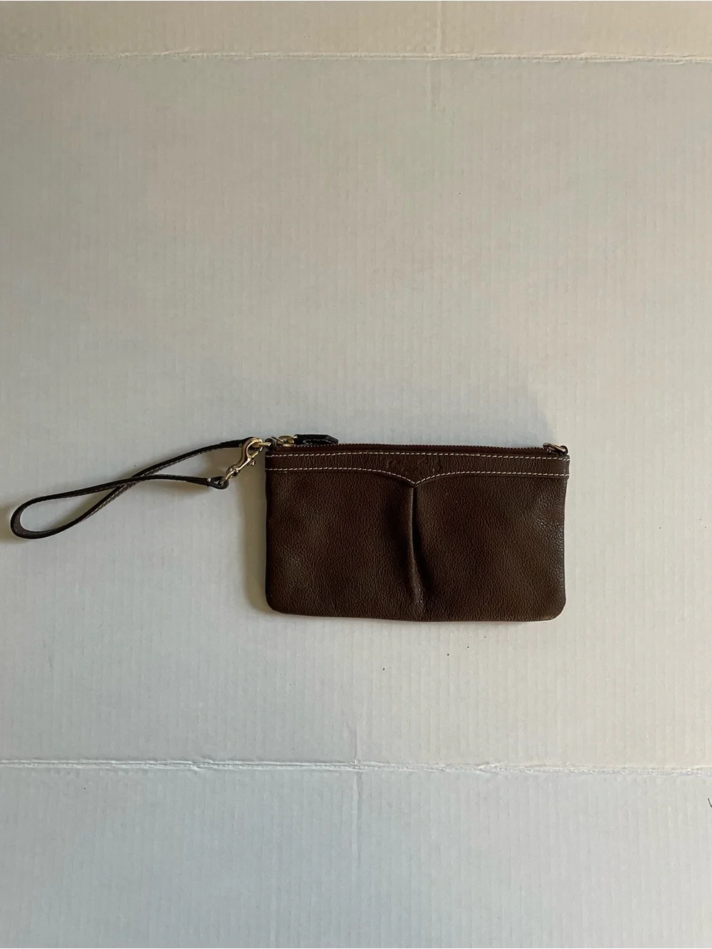 Dooney & Bourke Brown Leather Wristlet Pouch
